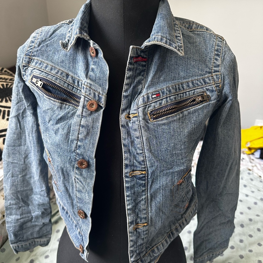 Vintage Tommy Hilfiger Small Blue Denim Jacket Y2K